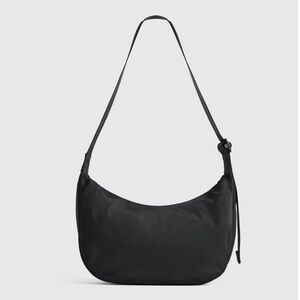 Quince Revive Black Nylon Crescent Shoulder Bag